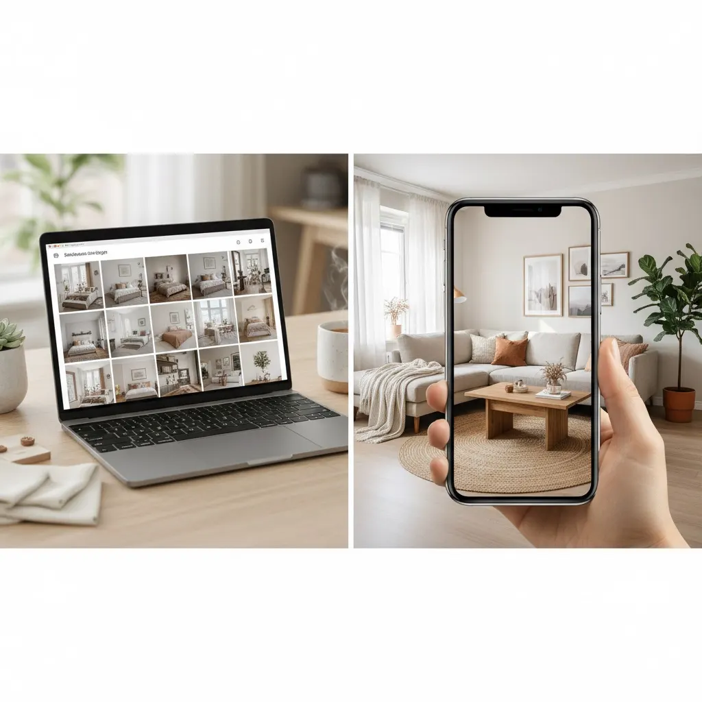 DecorAI vs Pinterest comparison showing real room visual planning advantage